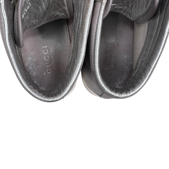 Gucci Coda GG Imprime Monogram Shoes Men’s 7.5 G Silver High Top Lace Sneakers - Picture 6 of 16